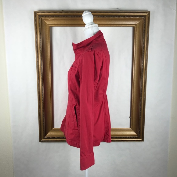 PRANA Mayve red canvas military style casual coat - Picture 3 of 8